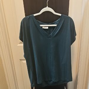 Elegant Teal V-Neck Women's Tee